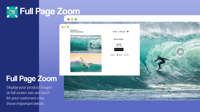 Display your product images at full-screen size