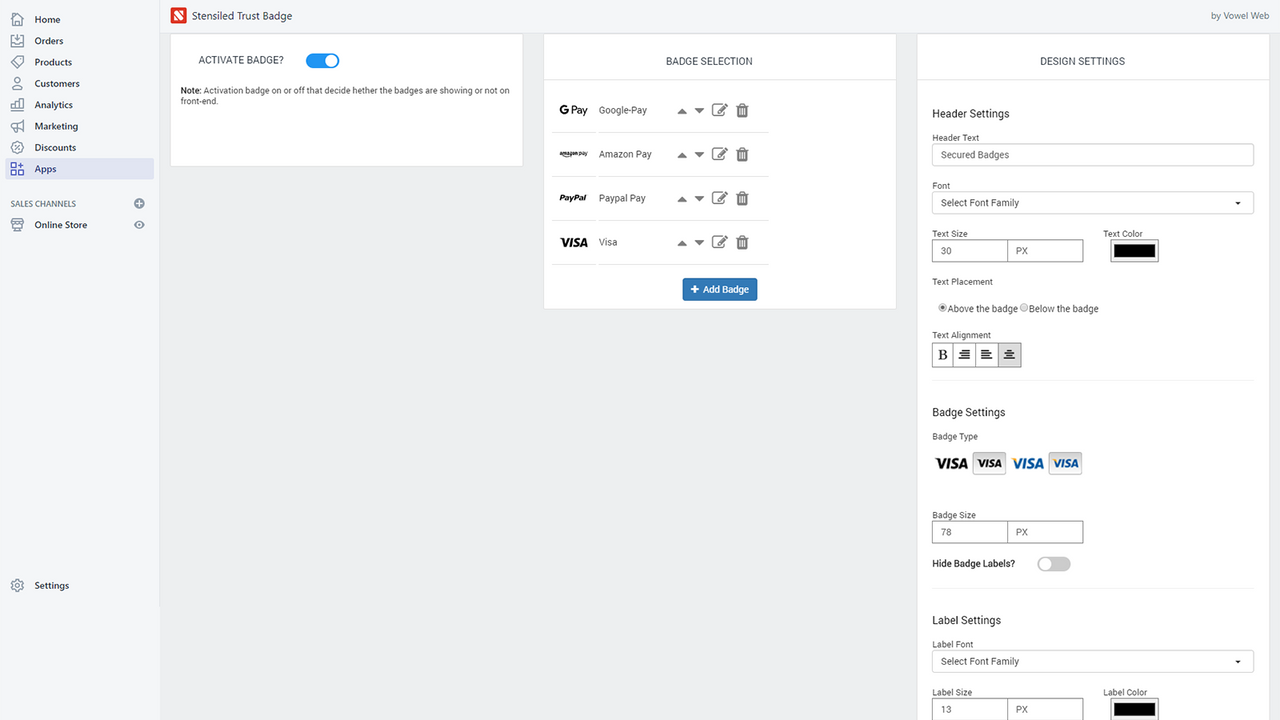 Configuración de Insignias