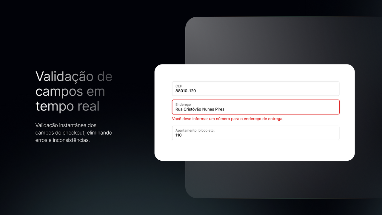 Validação de campos em tempo real no checkout