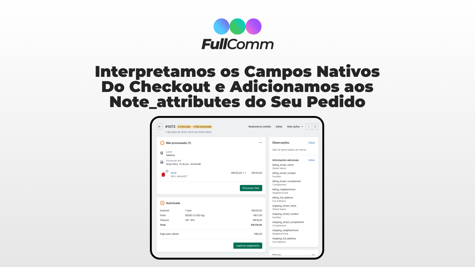 Informações do endereço no note_attributes