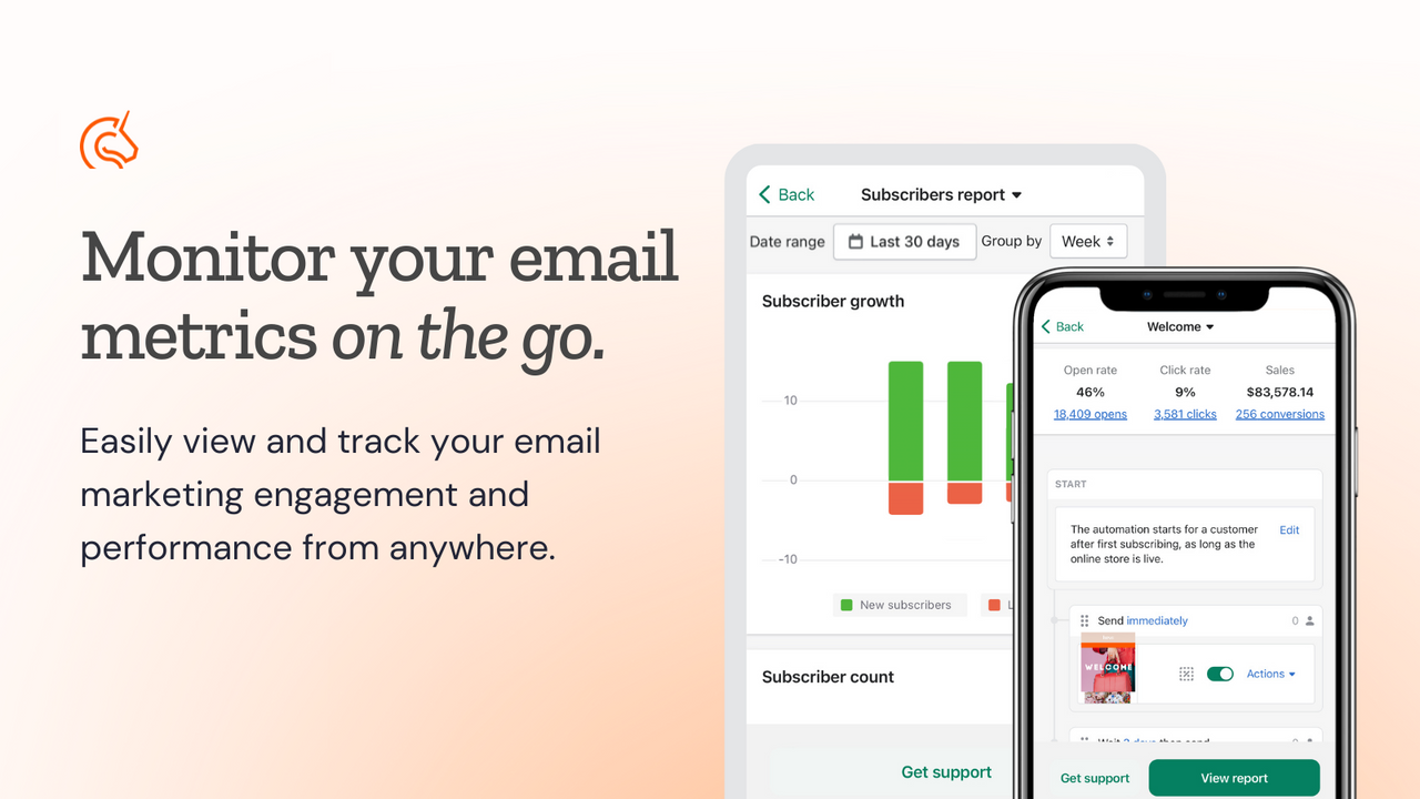 View and track your email performance metrics on the go