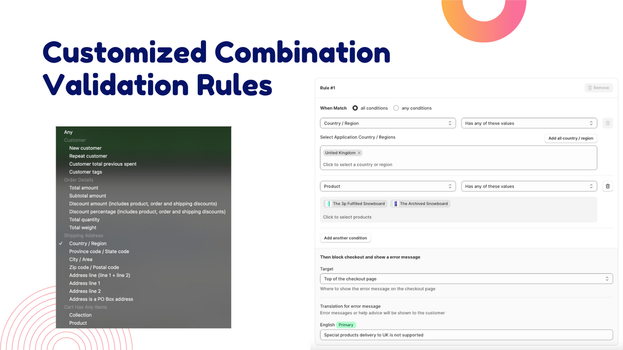 Customized Combination Validation Rules