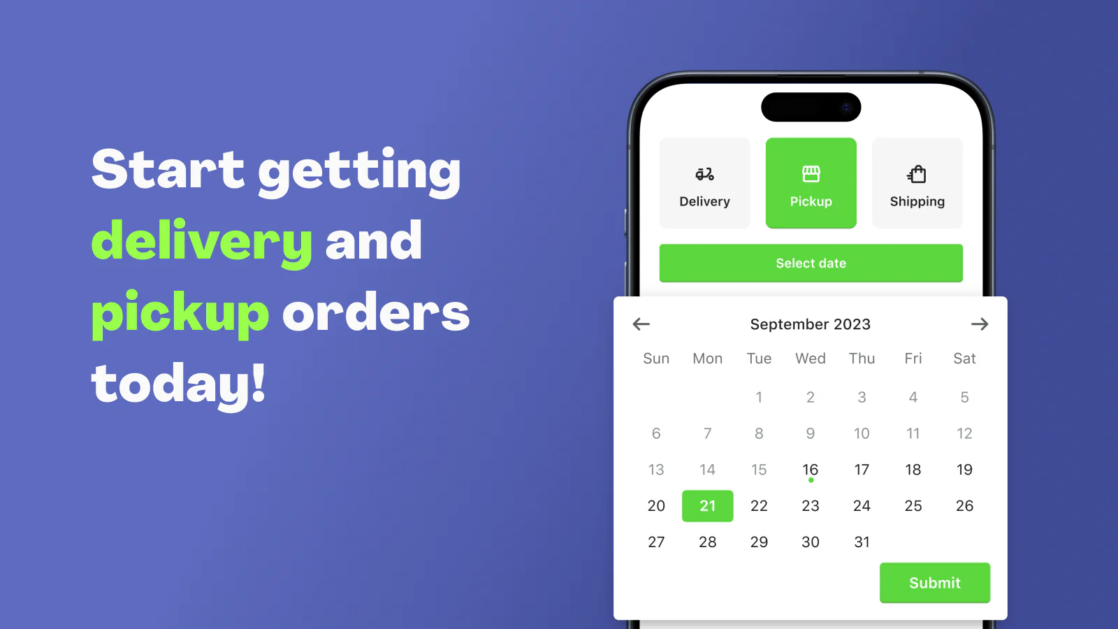 Start getting delivery and pickup orders today!