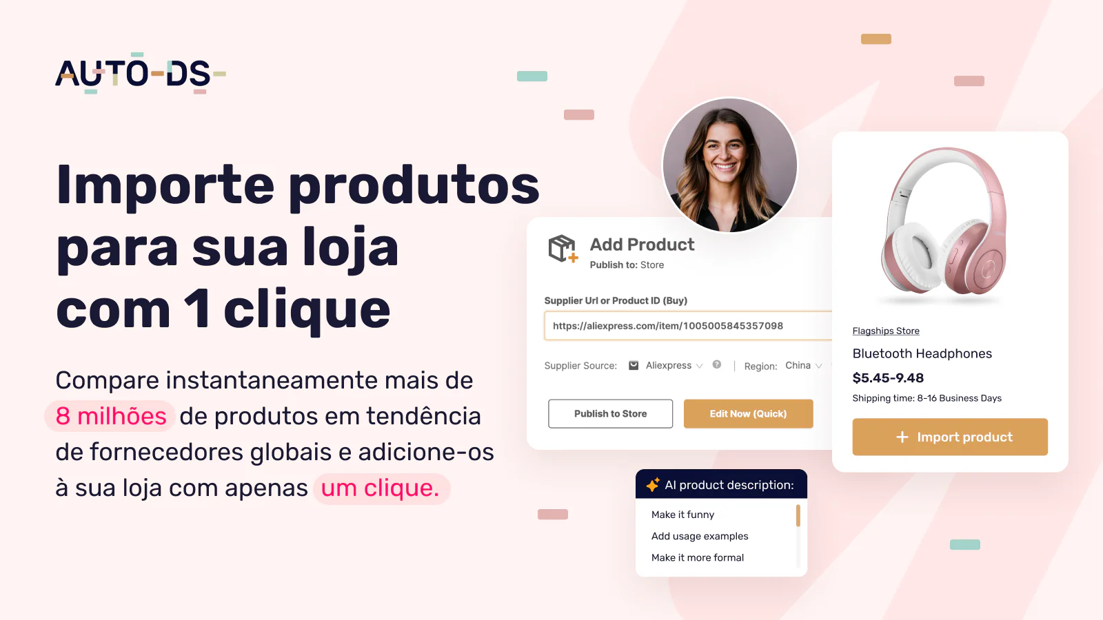 Importe produtos para sua loja com 1 clique