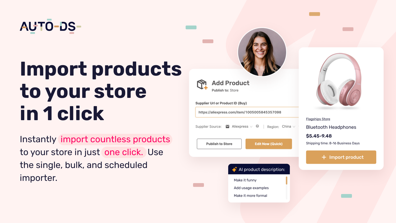 Import products to your store in one click