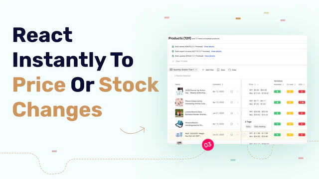 Suivi des prix et des stocks de Shopify