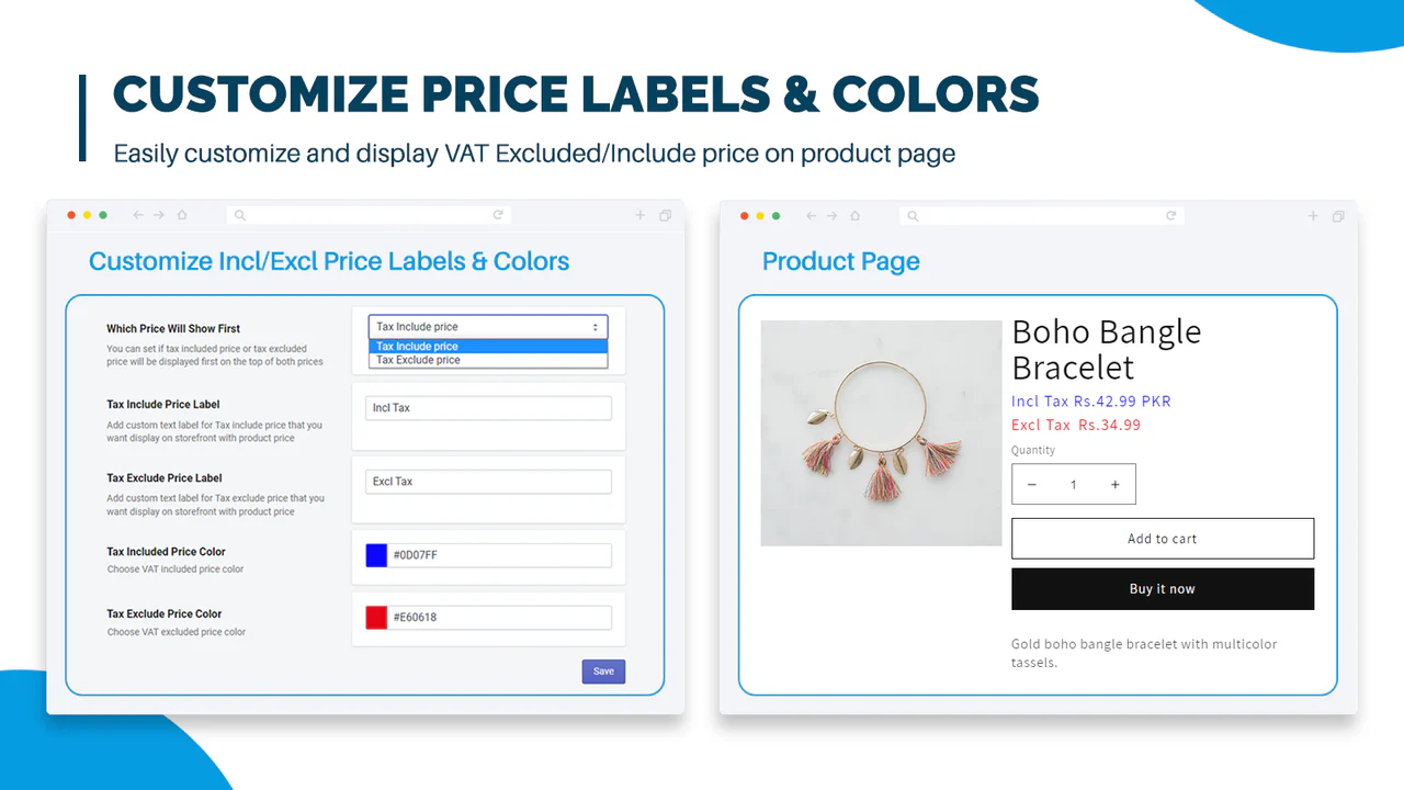 Add Labels VAT Incl/Excl 