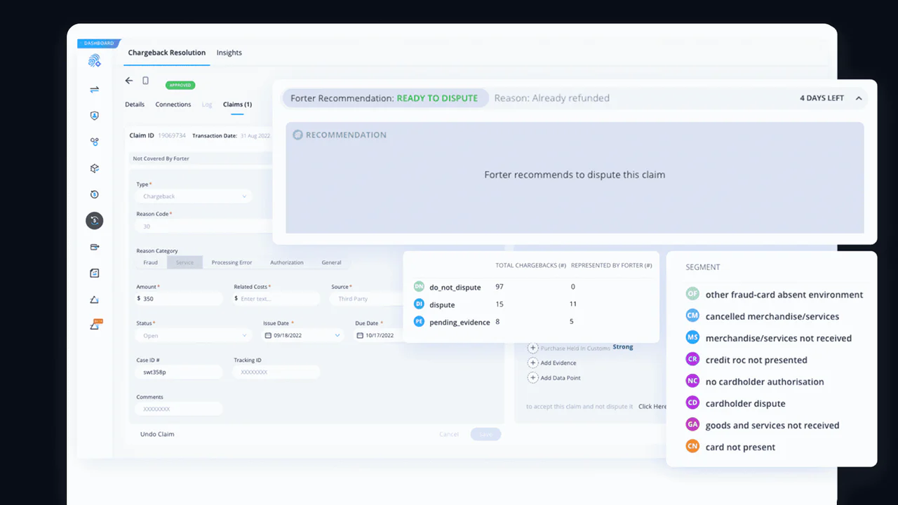 Forter chargeback portal