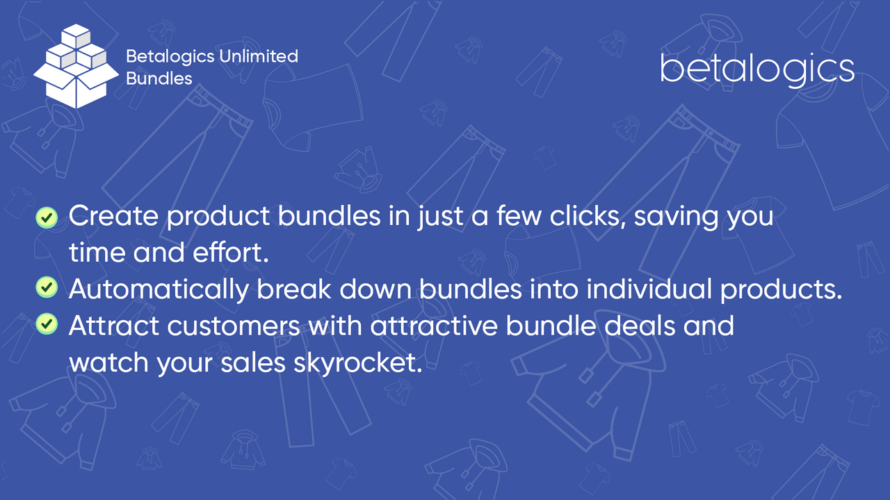 Página de detalhes do pacote do Betalogics Bundle Maker