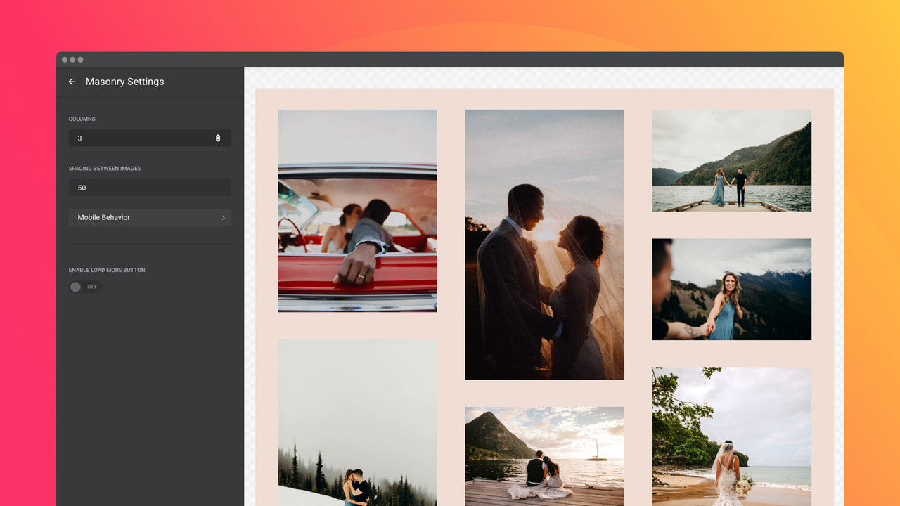 Use Masonry to form an attractive picture grid