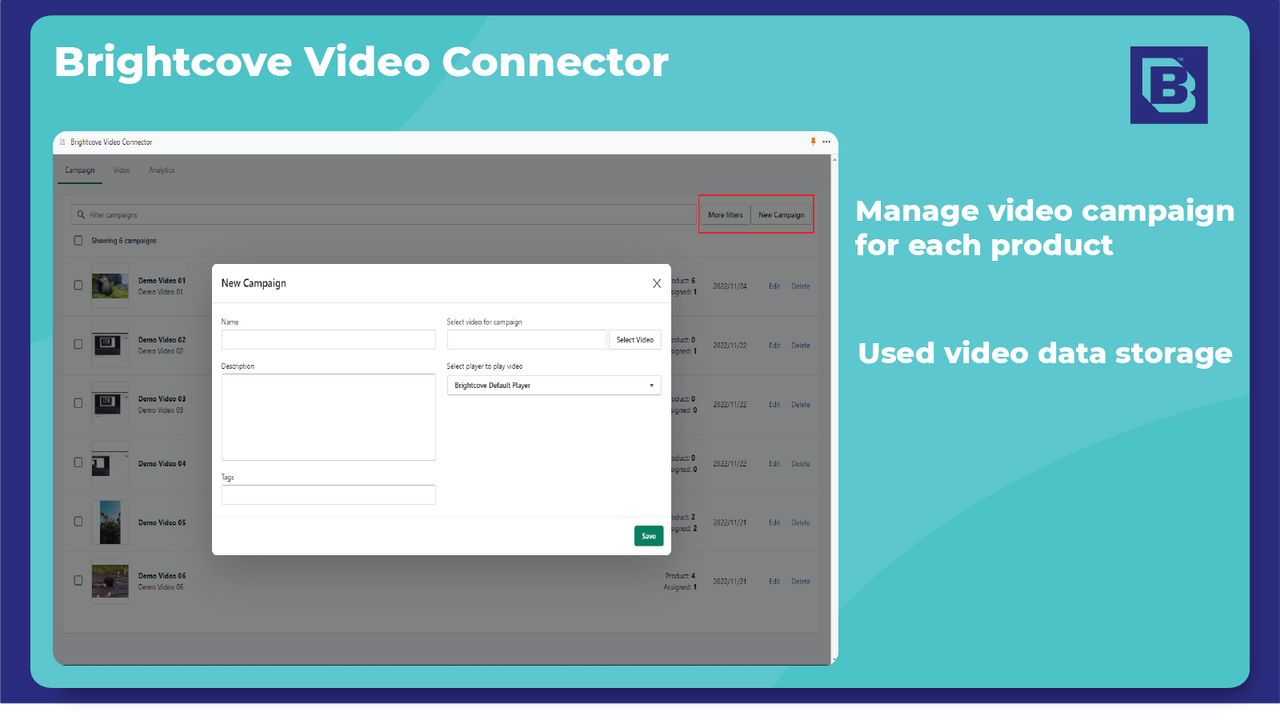 Manage video campaign for each product