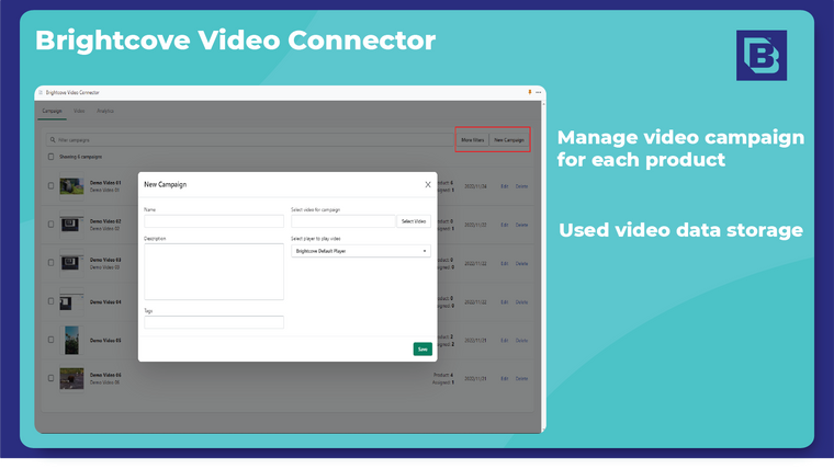 Brightcove Video Connector Screenshot