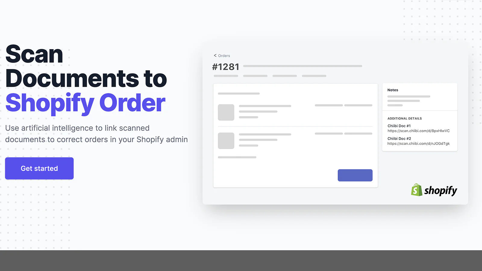 Scanner des documents pour la commande Shopify