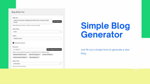 AI Blog Generator Formulier