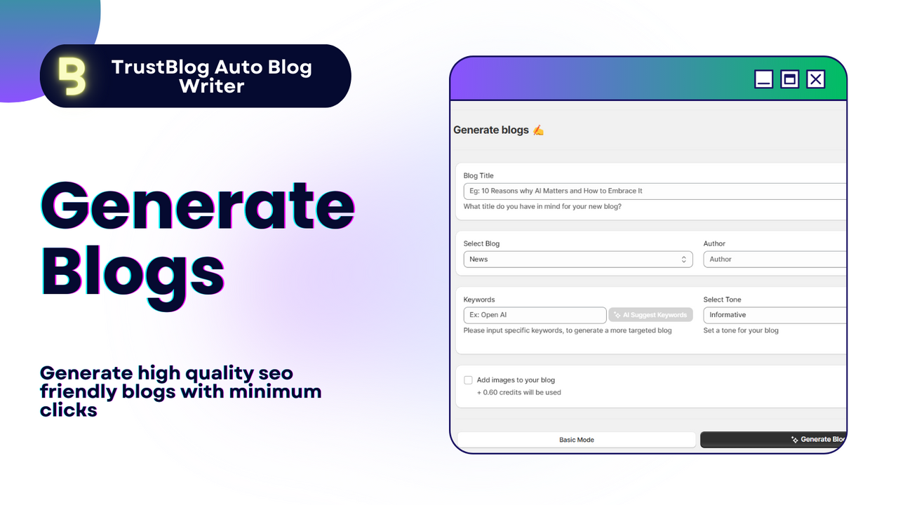 AI Blog Generator Formular