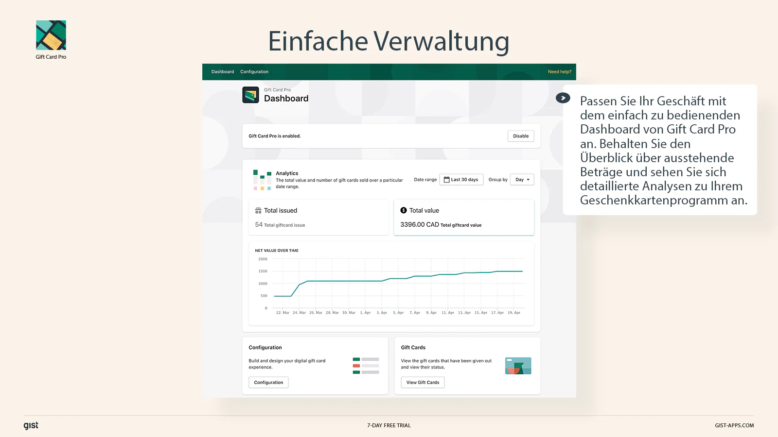 Passen Sie Ihr Geschäft mit dem einfach zu bedienenden Dashboard