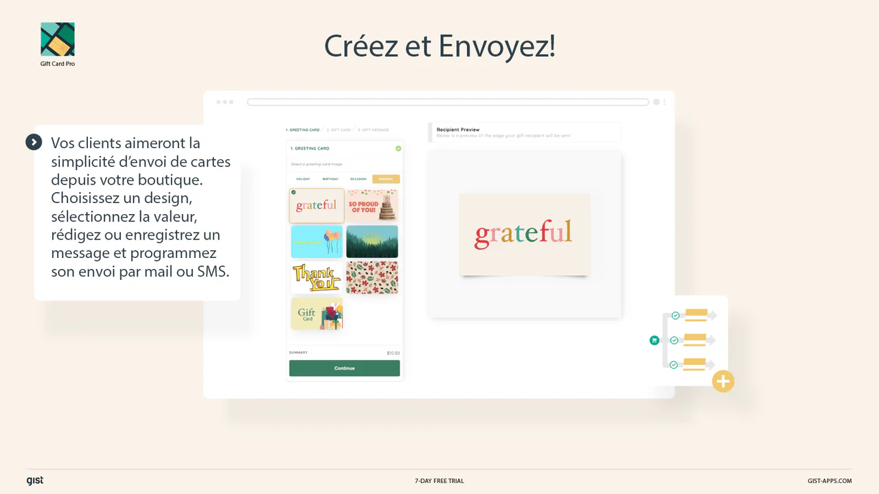Vos clients aimeront la simplicité d’envoi d’une carte cadeau!