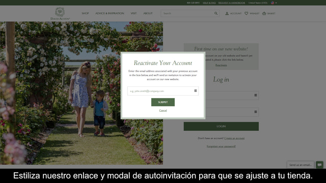 Personalice nuestro enlace de sitio de autoinvitación.