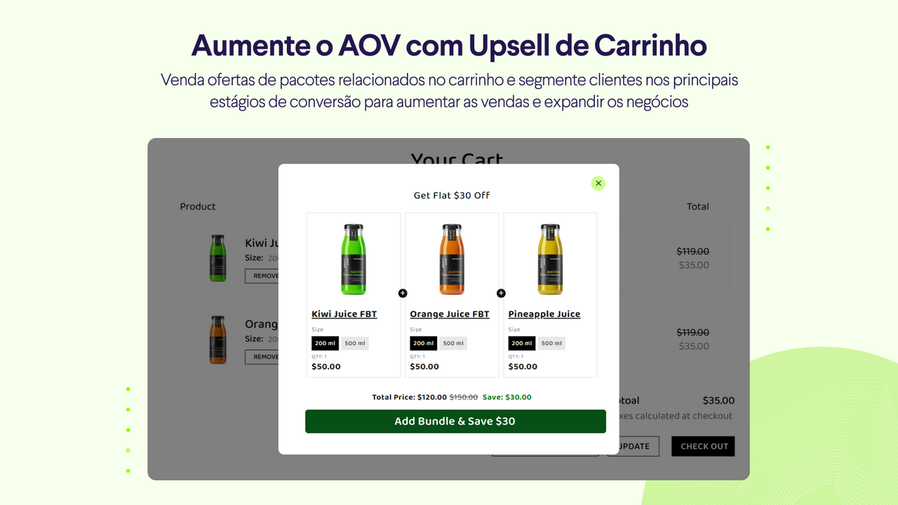 Aumente o AOV com Upsell de Carrinho