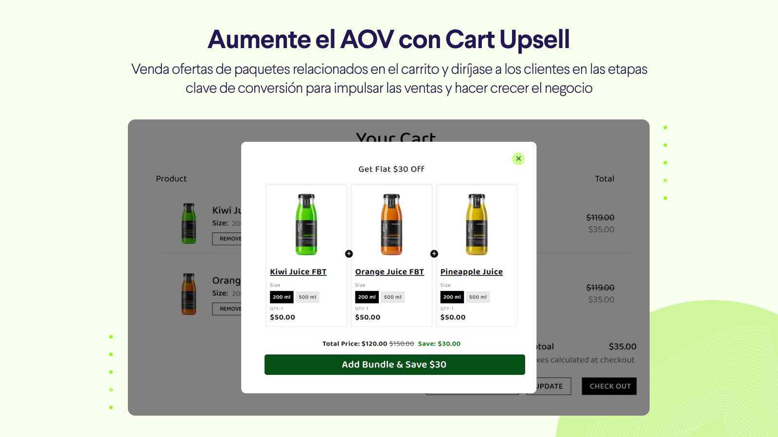 Aumente el AOV con Cart Upsell