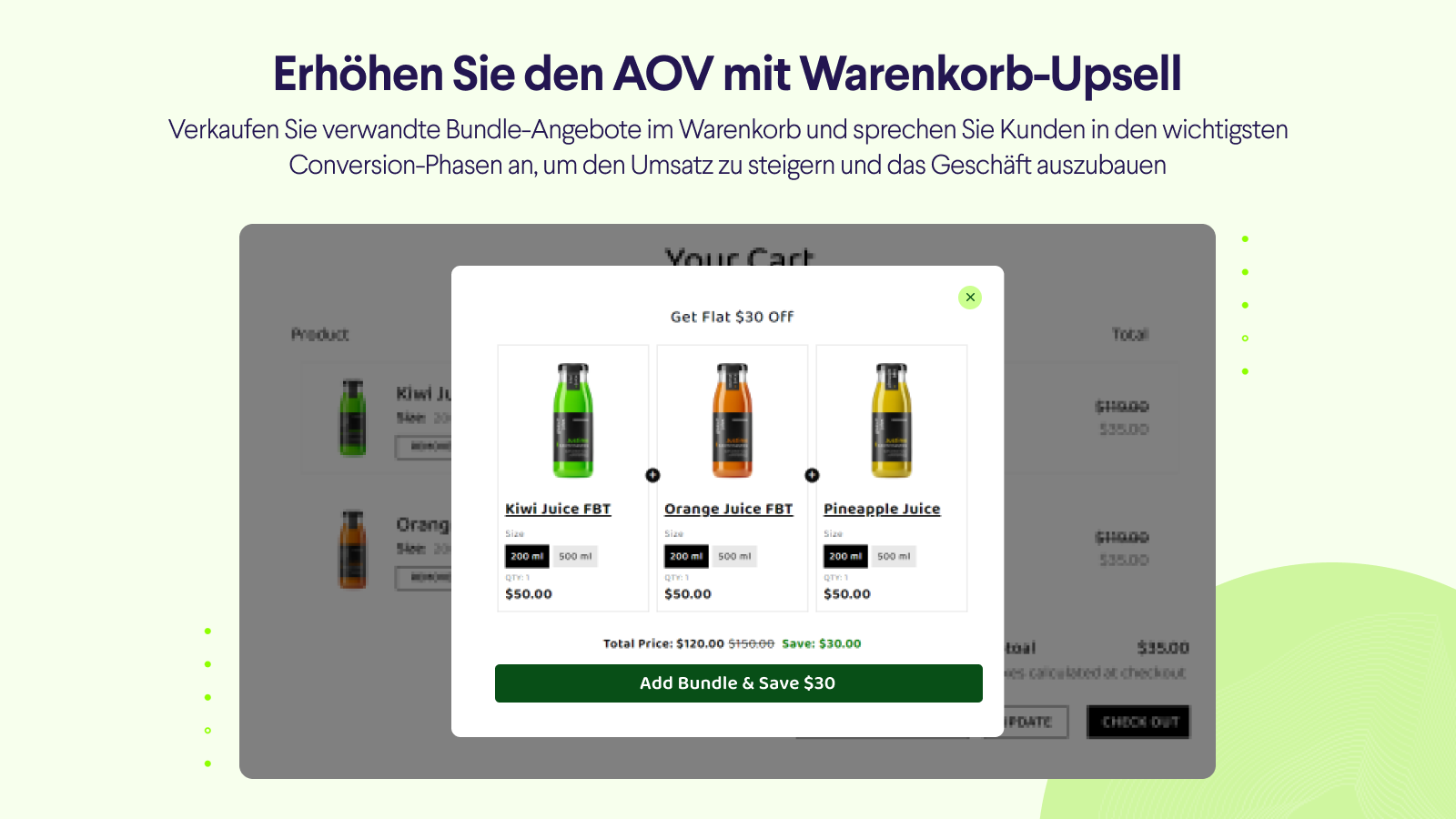 Erhöhen Sie den AOV mit Warenkorb-Upsell