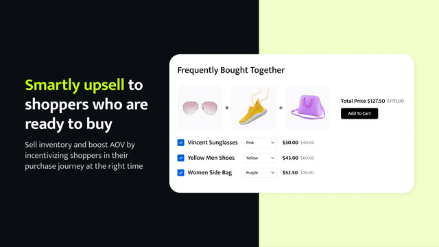 Easily bundle products, upsell and cross sell faster, grow sales