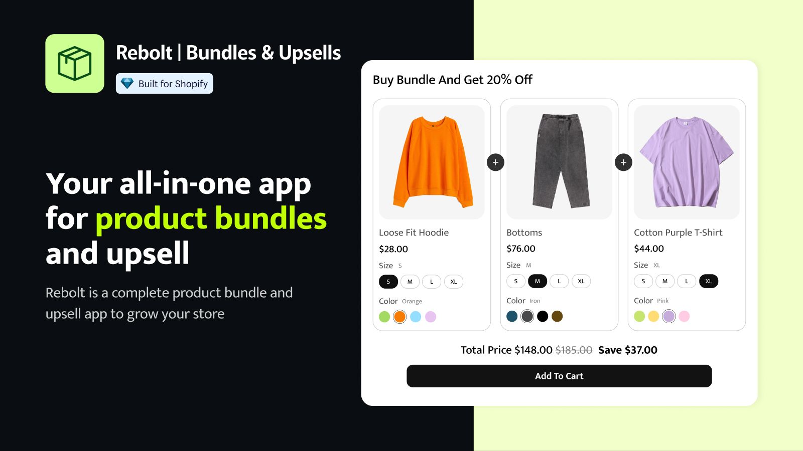 Create product bundles, recommendations, build a box, BOGO