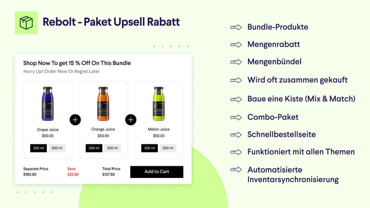Rebolt - Paket Upsell Rabatt