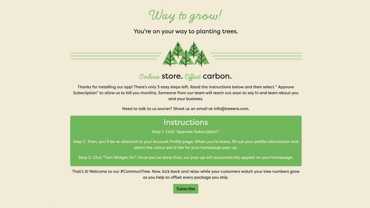 Activate your subscription. Start offsetting carbon.