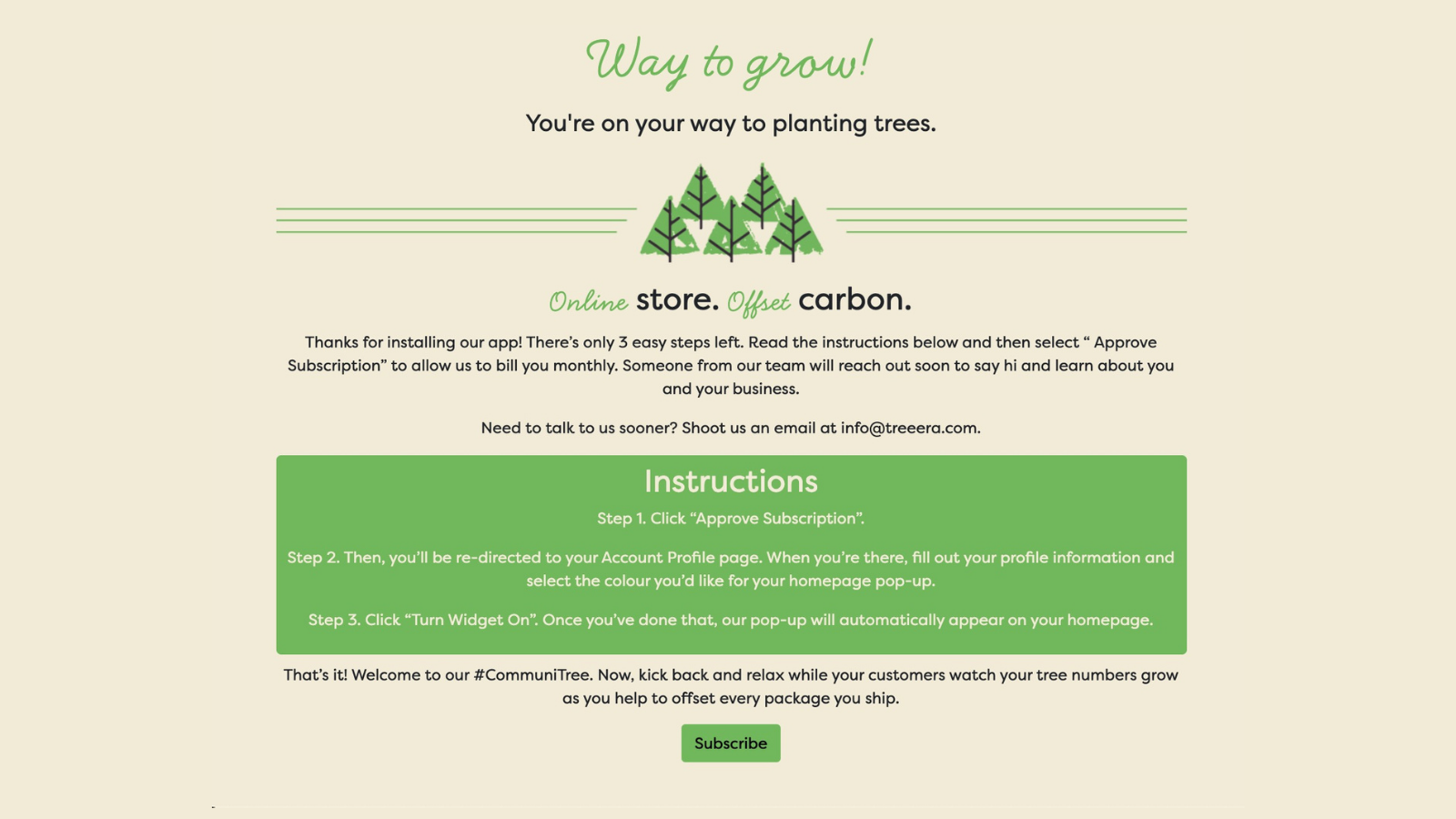 Activate your subscription. Start offsetting carbon.