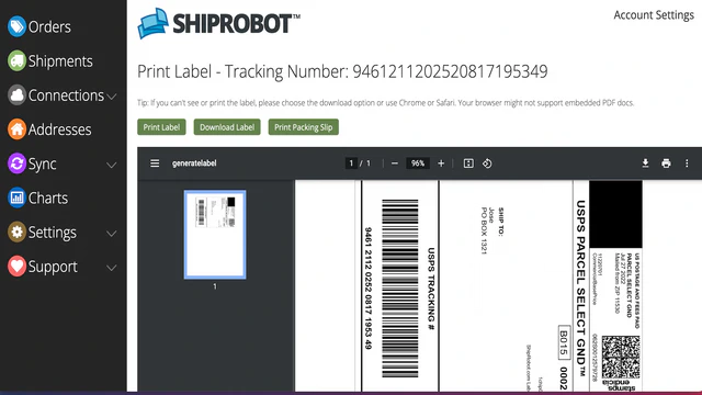 Print Verzendlabel