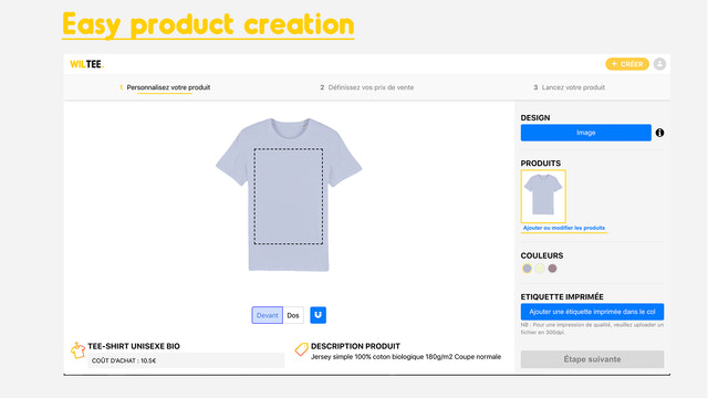 Création de produit avec votre design