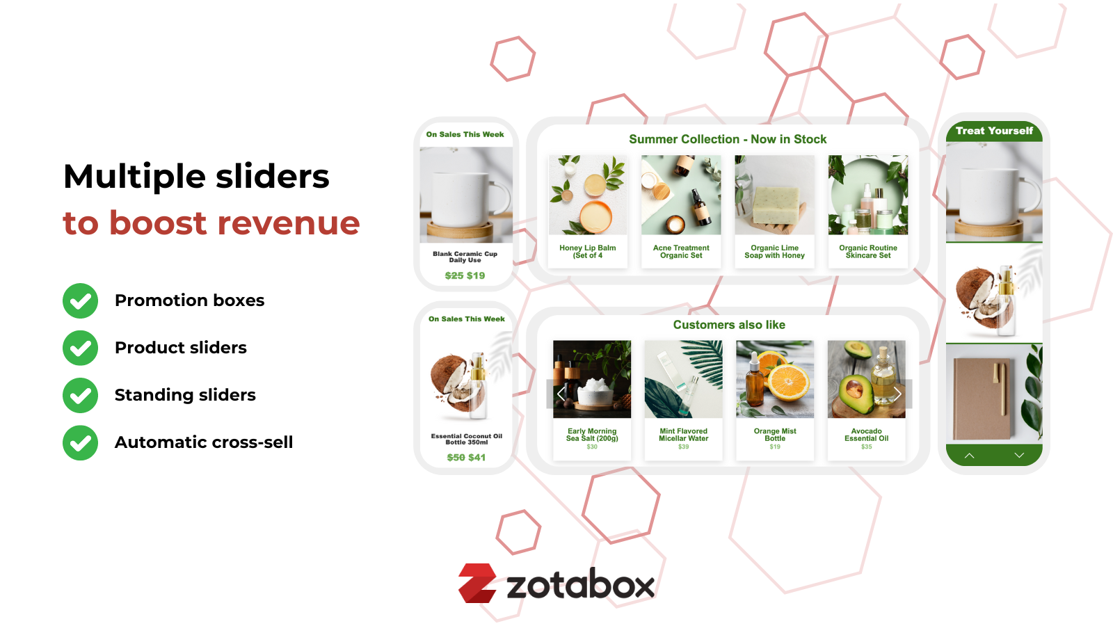 product sliders, upsell tools, aanbevolen product, promotiebox