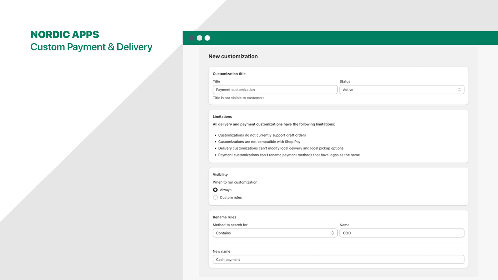 Nordic: Payment & Delivery Screenshot