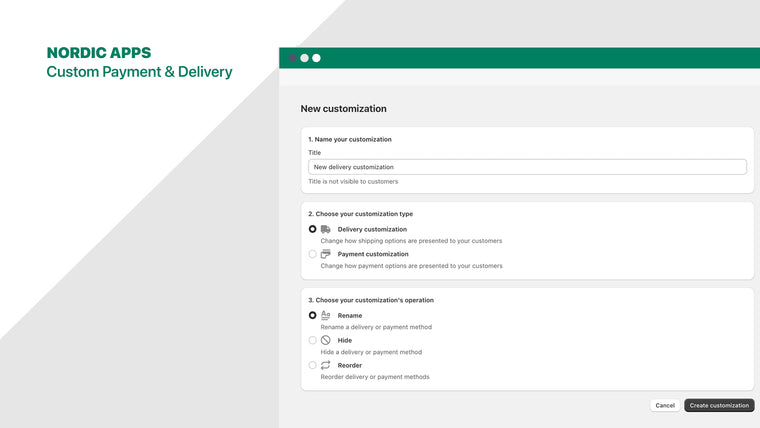 Nordic: Payment & Delivery Screenshot