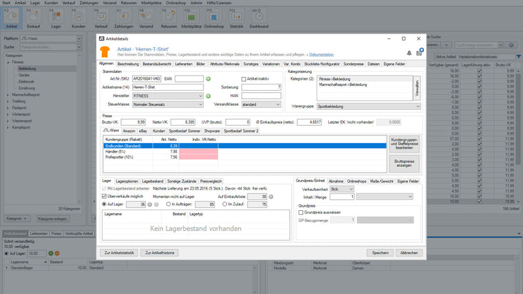 JTL ERP‑Connector Screenshot