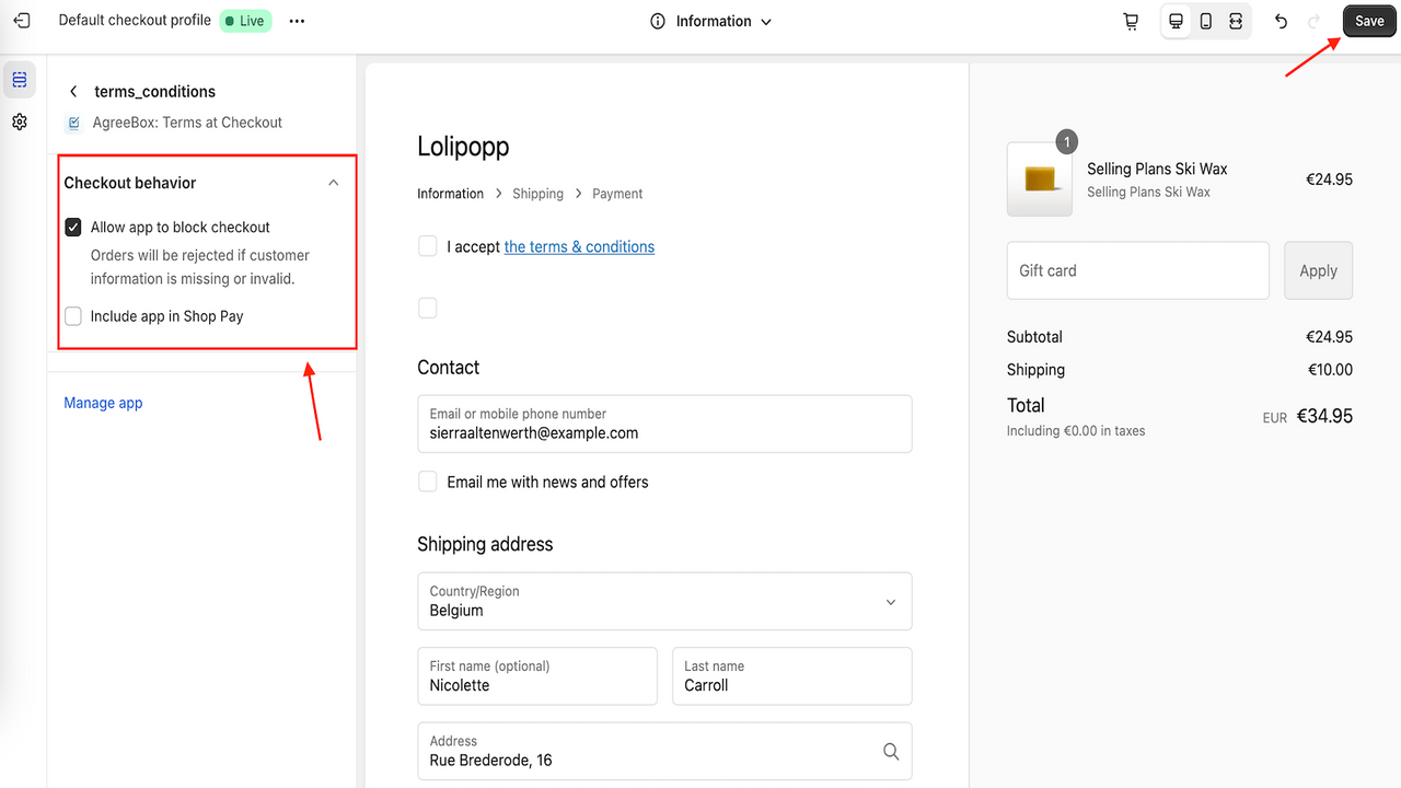 Adicione um bloco de checkout no editor de tema