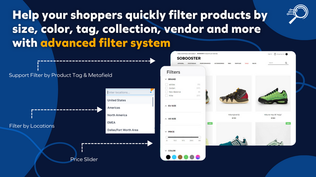 Shopify filter sidofält & horisontell layout