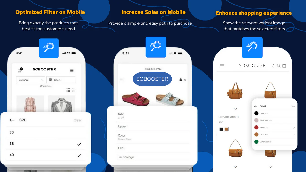 Shopify smart direkt sökning på mobil