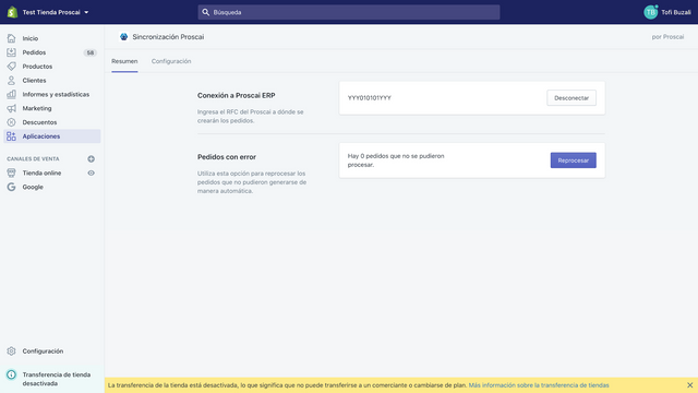 Conecta Shopify con Proscai para generar pedidos automáticamente