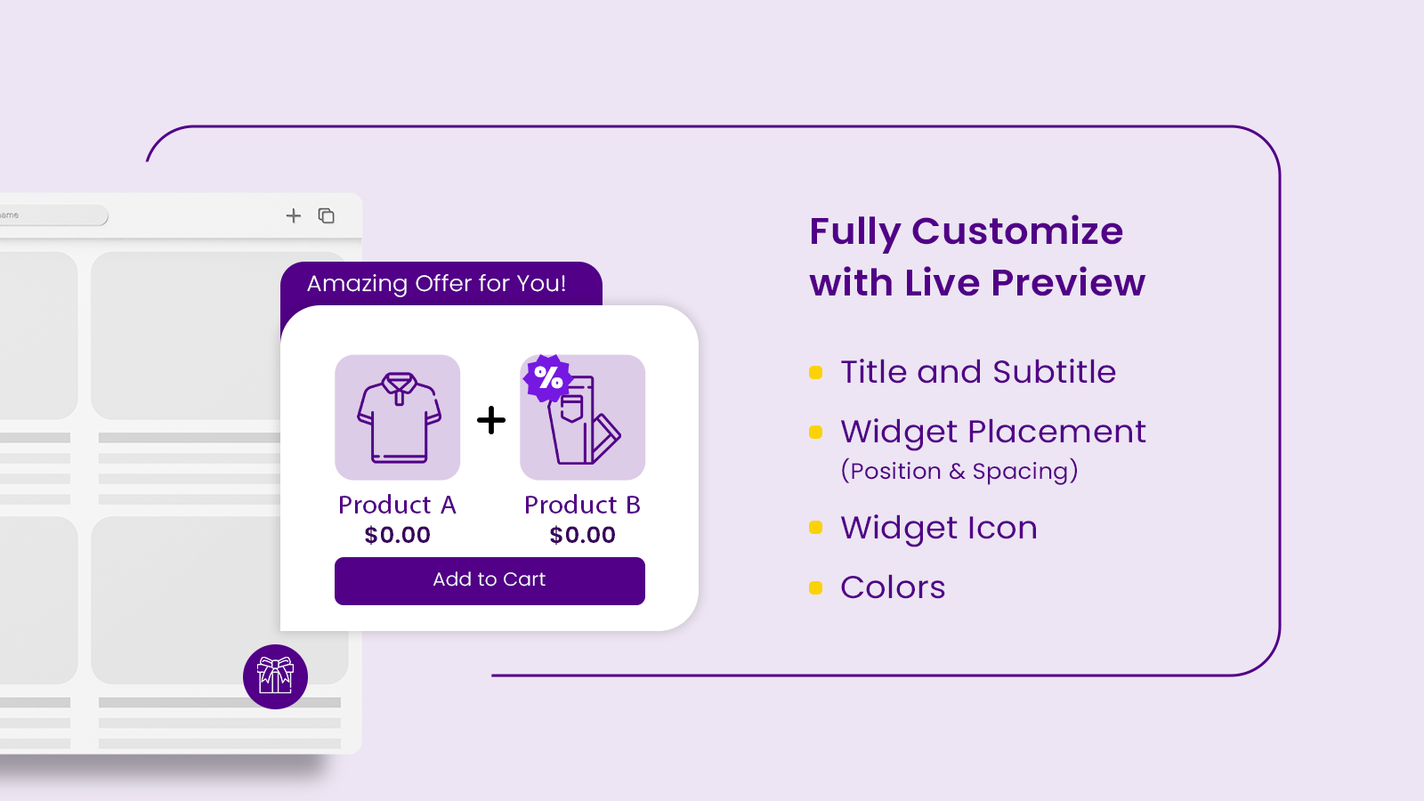 buy2get, widget personalizable