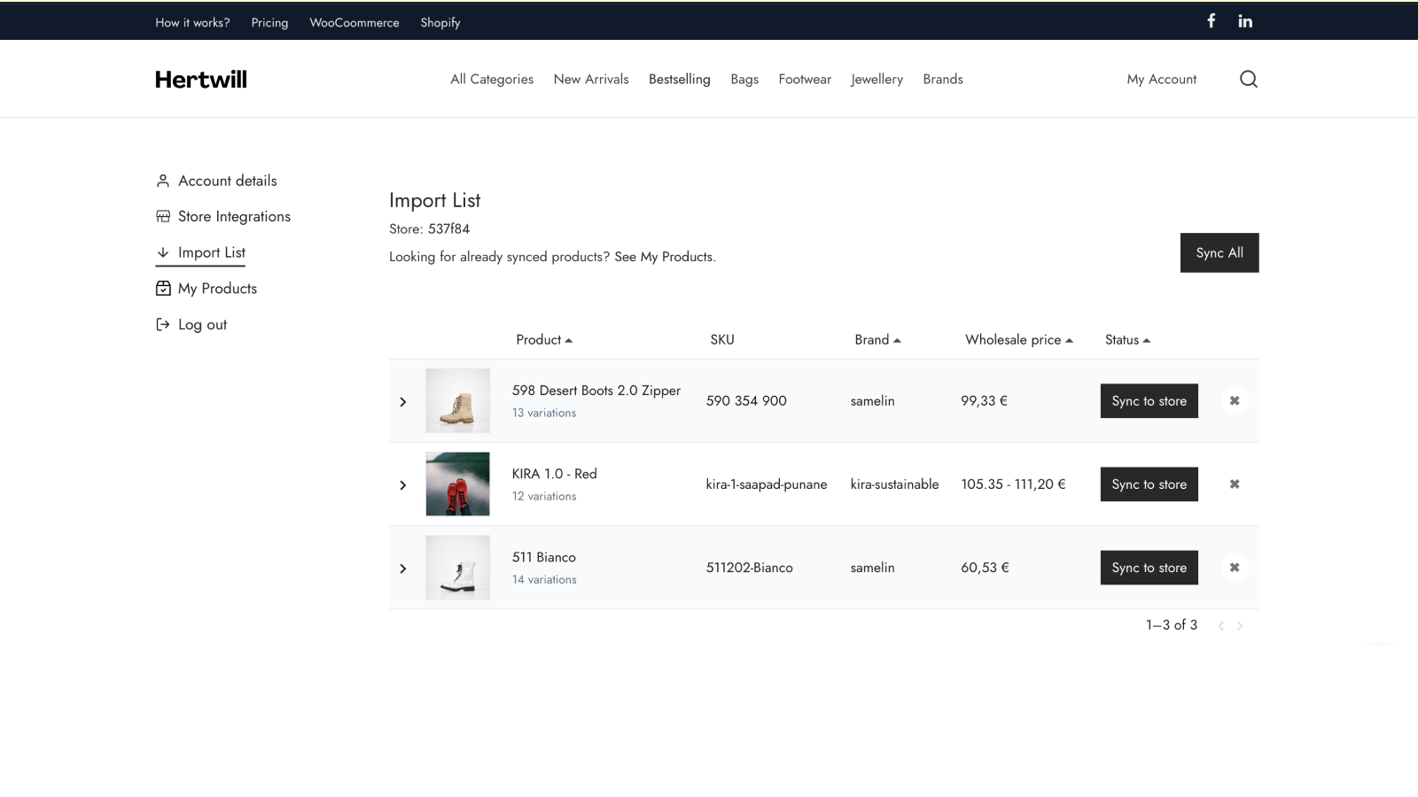 Importer produkter til din Shopify butik med et par klik.