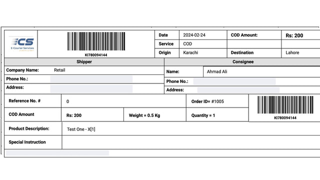 Generate label and apply on package.