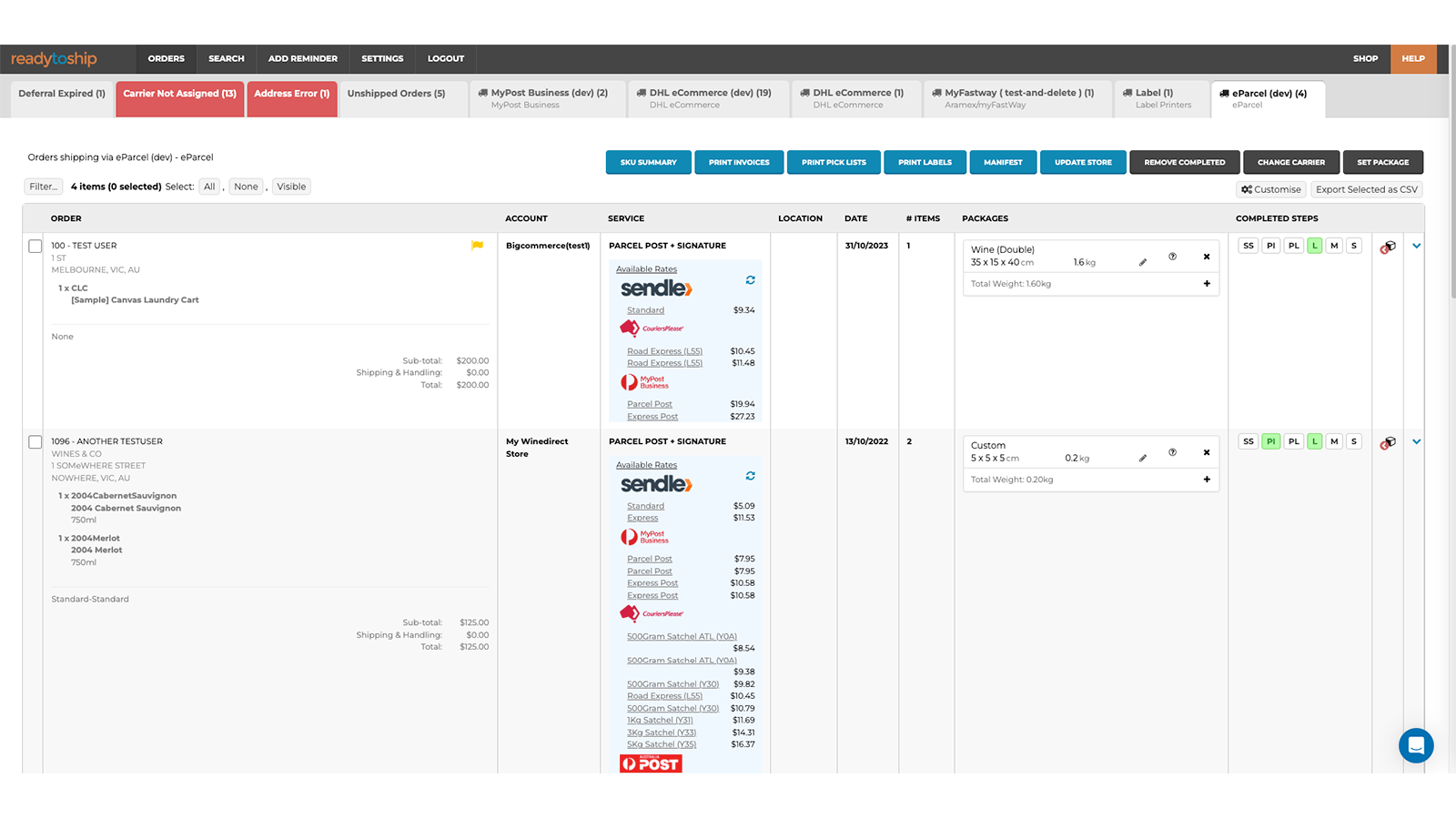 Order Editing and Management Grid