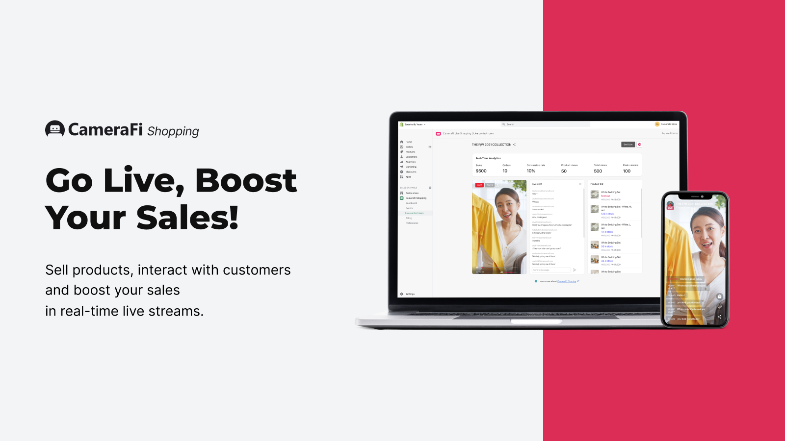 Go Live, Boost Your Sales, CameraFi Shopping