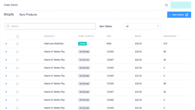 Shopify同步产品页面