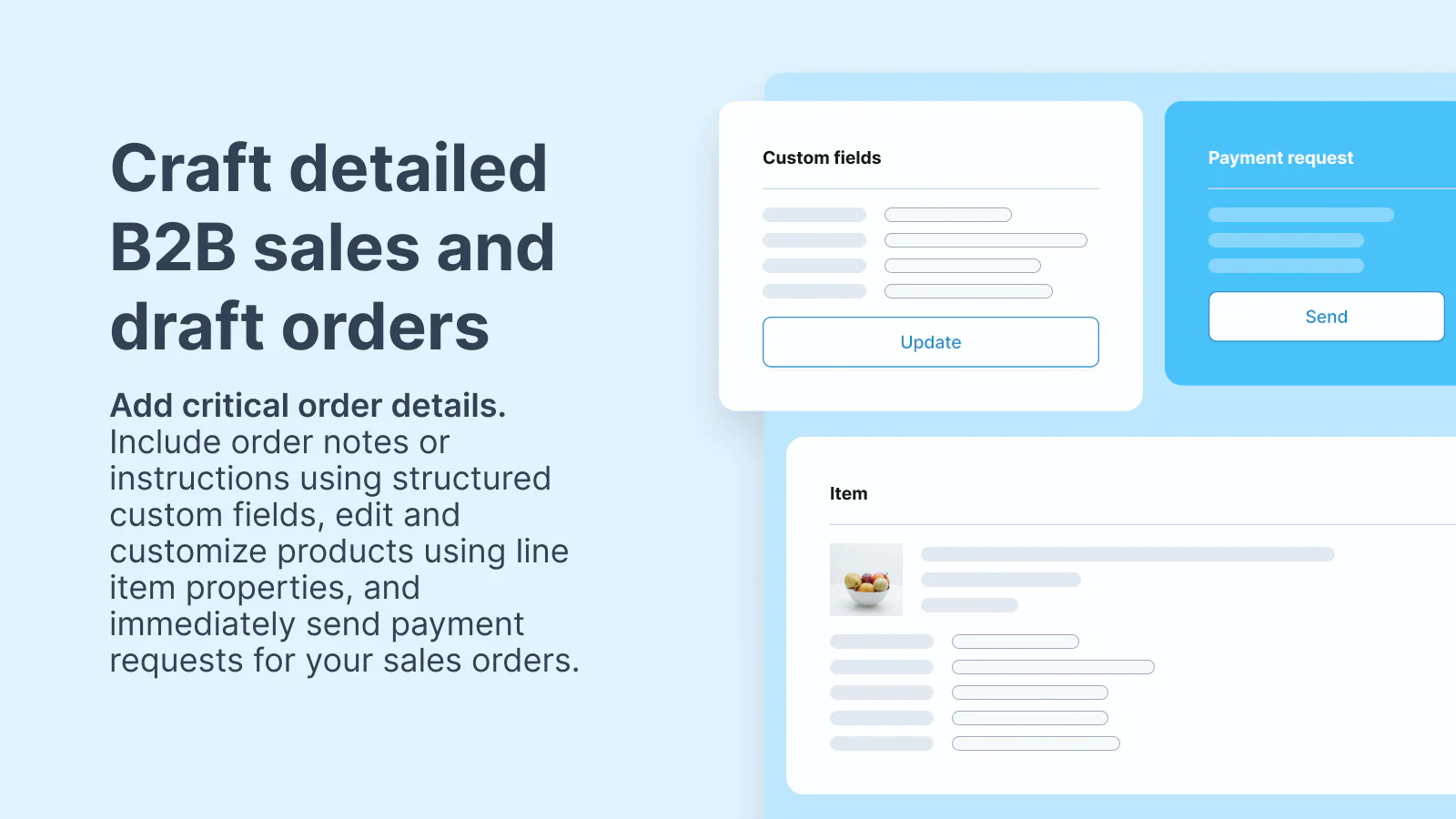 Add detailed structured data to sales and draft orders.