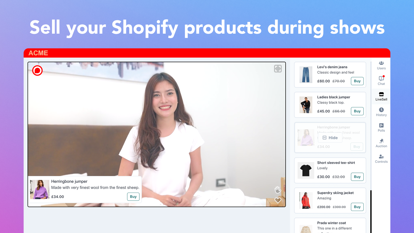 LiveSell, Live Video Shopping Screenshot