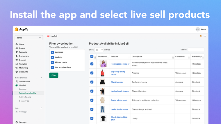 LiveSell, Live Video Shopping Screenshot