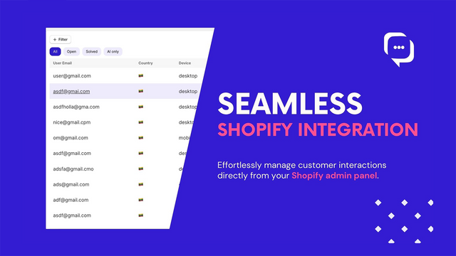 Bannière d'intégration transparente de Kedra Chat Shopify